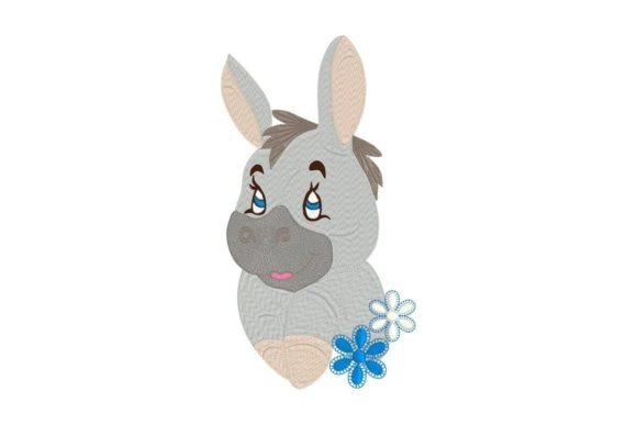 Adorable Donkey Girl Applique for Seasonal Embroidery