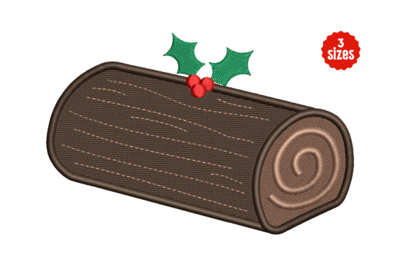 Christmas Chocolate Yule Log Dessert Embroidery Review