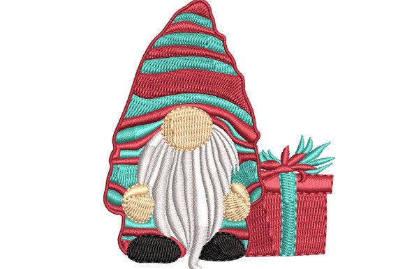 Christmas Gnome with Gift Box: A Festive Embroidery Design Review