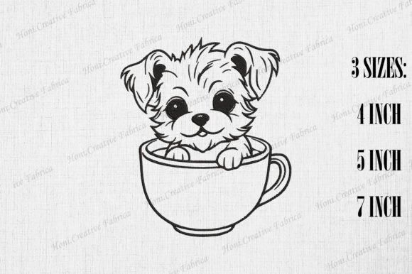 Cute Yorkshire Terrier Dog in Coffee Cup
