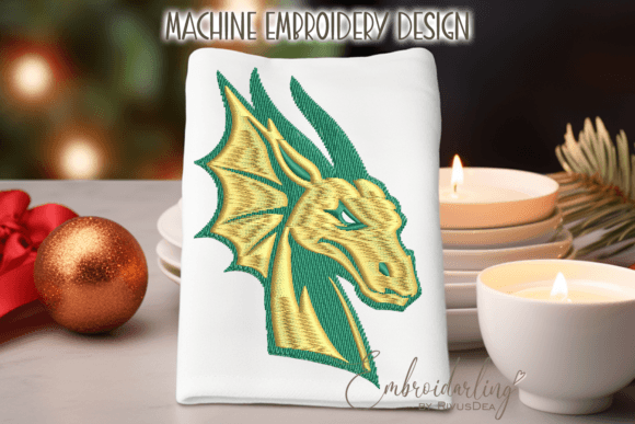 New Year Green Dragon Embroidery Design Review